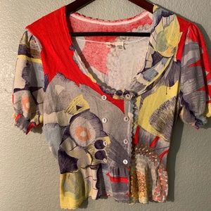 Anthropologie Moth Abstract Butterfly Sweater